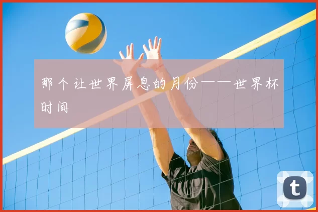 那个让世界屏息的月份——世界杯时间